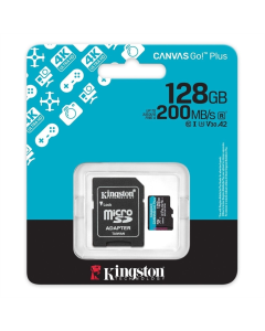 Карта памяти MicroSD Kingston Canvas Go Plus 128Gb Class 10 + адаптер