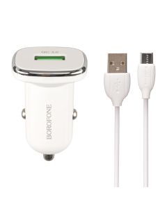 Автомобільний зарядний пристрій Borofone BZ11 Digital Display 2USB 2.1A Білий (White)