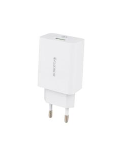 Зарядний пристрій Borofone BA21A QC 3.0 18W + кабель micro-USB Білий (White)