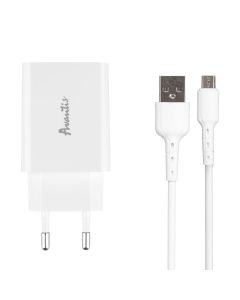 Зарядний пристрій Avantis A425 QC3.0 1USB 3.0A/18W + кабель Micro-USB Білий (White)