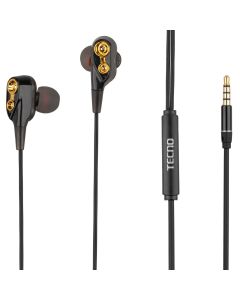 Навушники з мікрофоном TECNO Hot beats J2 Чорні (Black)