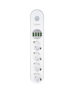 Мережевий фільтр Gelius G-Power GP-PS-001 (4 - 220V/4 USB ports 3.4A) 2м Білий (White)