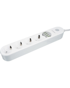 Мережевий фільтр Gelius G-Power GP-PS-001 (4 - 220V/4 USB ports 3.4A) 2м Білий (White)