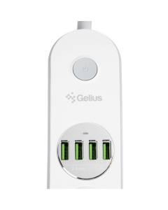 Мережевий фільтр Gelius G-Power GP-PS-001 (4 - 220V/4 USB ports 3.4A) 2м Білий (White)