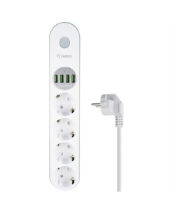 Мережевий фільтр Gelius G-Power GP-PS-001 (4 - 220V/4 USB ports 3.4A) 2м Білий (White)