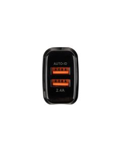 Зарядний пристрій Veron VR-C12C 12W 2USB 2.4A + кабель Micro-USB Чорний (Black)