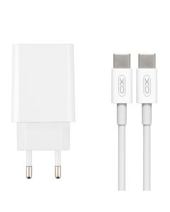 Зарядное устройство XO L90A PD&QC3.0 20W 3A + кабель Type-C to Type-C Белый (White)