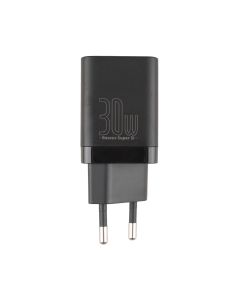 Зарядний пристрій Baseus Super Si Pro Quick Charger Type-C + USB 30W Чорний (Black)