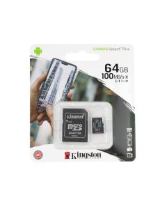Карта пам'яті MicroSD Kingston Canvas Select 64Gb Class 10 A1 + адаптер