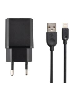 Зарядное устройство Borofone BA52A 2.1A + кабель Lightning Черный (Black)