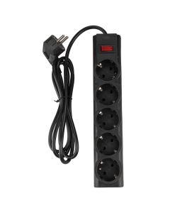 Сетевой фильтр Defender ES длиной 1,8 метра 5 гнезд Черный (Black)