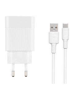 Зарядний пристрій XO L72 QC 3.0 30W (18W/1USB+2.4A/2USB) + кабель Type-C Білий (White)