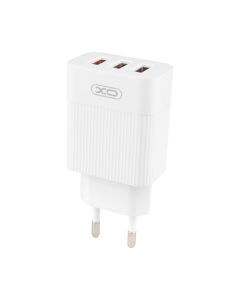 Зарядний пристрій XO L72 QC 3.0 30W (18W/1USB+2.4A/2USB) + кабель Type-C Білий (White)