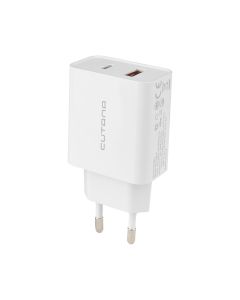 Зарядний пристрій Cutana 20W 1USB + Type-C Білий (White)