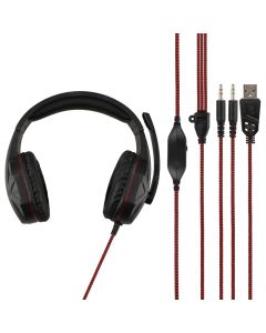 Навушники накладні Piko PX3 Gaming Чорні Червоні (Black Red)