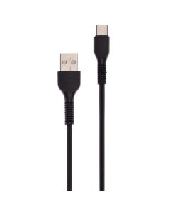 USB кабель AccLab AL-CBCOLOR-T1BK Type-C 2.4A 1.2м Чорний (Black)