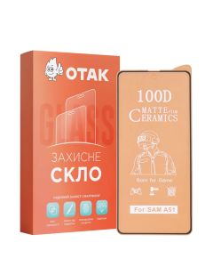 Защитное стекло для Samsung A51 Ceramic Matte Черное (Black) Тех KP