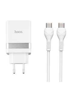 Зарядное устройство Hoco N21 Pro Tourer 30W 2USB + Type-C + кабель Type-C to Type-C Белый (White)