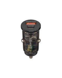 Автомобільний зарядний пристрій Usams C25 USB-A/Type-C QC&PD3.0 42.5W Прозорий (Transparent)