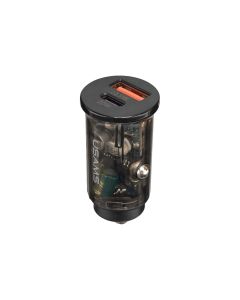 Автомобільний зарядний пристрій Usams C25 USB-A/Type-C QC&PD3.0 42.5W Прозорий (Transparent)
