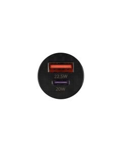 Автомобільний зарядний пристрій Usams C25 USB-A/Type-C QC&PD3.0 42.5W Прозорий (Transparent)