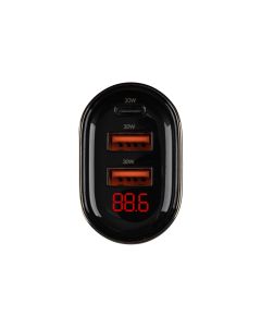 Автомобільний зарядний пристрій Usams US-CC159 Digital Display PD&QC3.0 80W 3A Прозорий (Transparent)