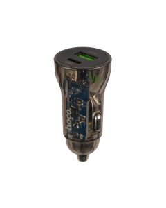 Автомобильное зарядное устройство Hoco Z47A PD30W + QC3.0 Прозрачный (Прозрачный)