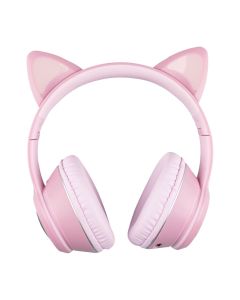 Бездротові повнорозмірні навушники TUCCI K26 LED (з вушками) Рожеві (Pink)