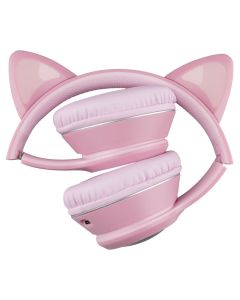 Бездротові повнорозмірні навушники TUCCI K26 LED (з вушками) Рожеві (Pink)