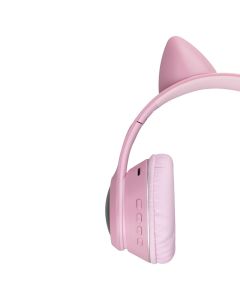 Бездротові повнорозмірні навушники TUCCI K26 LED (з вушками) Рожеві (Pink)