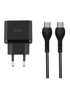 Зарядний пристрій Hoco N29 Triumph PD+QC3.0 35W + кабель Type-C to Type-C Чорний (Black)