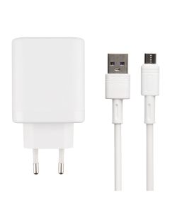 Зарядний пристрій XO CE04 PD 45W (USB+USB-C) 65W + кабель micro-USB Білий (White)