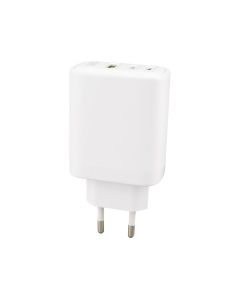 Зарядний пристрій XO CE04 PD 45W (USB+USB-C) 65W + кабель micro-USB Білий (White)