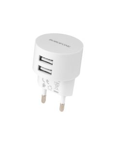 Зарядное устройство Borofone BA23A 2USB 2.4A + кабель Micro-USB Белый (White)