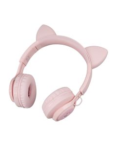 Беспроводные полноразмерные наушники Hoco W39 Cat Ear Розовые (Pink)
