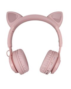 Беспроводные полноразмерные наушники Hoco W39 Cat Ear Розовые (Pink)