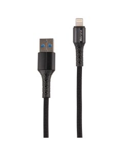 USB кабель Mibrand MI-32 Nylon 2A 1м Lightning Чорний (Black)