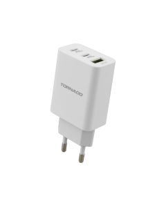 Зарядний пристрій Tornado TD-18 PD20W + QC 3.0 Білий (White)