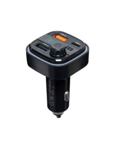 Fm-модулятор XO BCC-08 USB+PD QC3.0 18W 3A Bluetooth Чорний (Black)