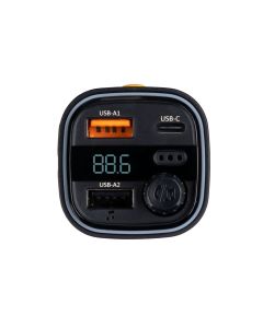 Fm-модулятор XO BCC-08 USB+PD QC3.0 18W 3A Bluetooth Чорний (Black)