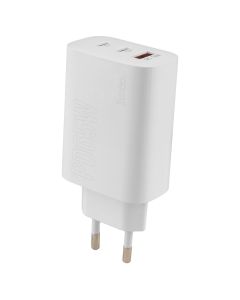 Зарядное устройство Hoco DC40 PD 65W + QC3.0 + кабель Type-C to Type-C Белый (White)