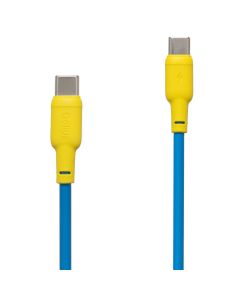 USB кабель Gelius Full Silicon Type-C to Type-C Жовтий Блакитний (Blue Yellow)