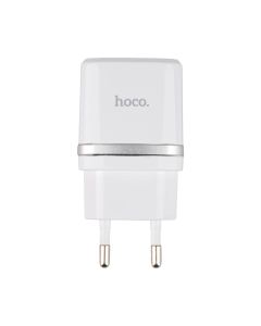 Зарядное устройство Hoco C12 + кабель micro-USB 2USB 2.4A TST Белый (белый)