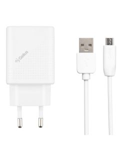 Зарядний пристрій Gelius Pro Vogue GP-HC011 2USB 2.4A + кабель micro-USB Білий (White)