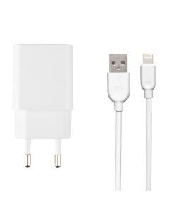 Зарядное устройство Borofone BA52A 2.1A + кабель Lightning Белый (White)
