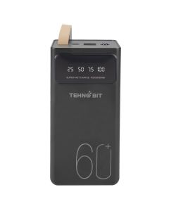 PowerBank 60000 mAh Tehno Bit TB-701-60 2.4A 2USB LED Чорний (Черный)