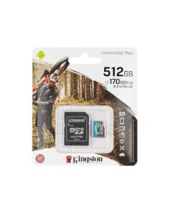 Карта памяти MicroSD Kingston Canvas Go Plus 512 Гб Class 10 A2 + адаптер