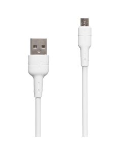 USB кабель Tornado TX2 2.4A Silicone Micro-USB Білий (White)