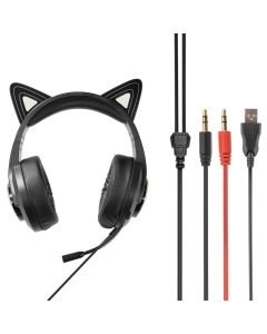 Наушники накладные Hoco W107 Cute Cat Ear Gaming Розовые (розовые)