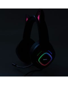 Наушники накладные Hoco W107 Cute Cat Ear Gaming Розовые (розовые)